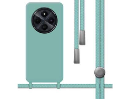 Capa Com Cordão Para Xiaomi Poco C75 Tumundosmartphone Silicone Líquido Verde