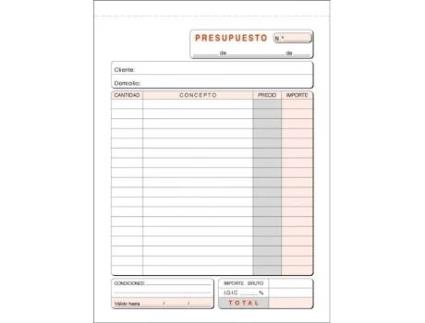 Livro Paq/10 Talonario Prespuesto 1/4 Natural Duplicado Igic De Desconocido (espanhol)