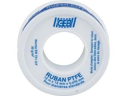 Fita De Vedação Ptfe 12mmx12mx0,075m A Granel Geb