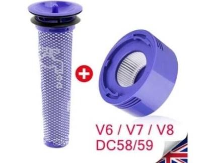 Filtro Dyson V7 V8 Filtro Traseiro, Conjunto De Filtro Dyson De Filtro Pré Motor Lavável Para Dyson V7 V8, Substituição Para Dyson V7 V8 Lovebay