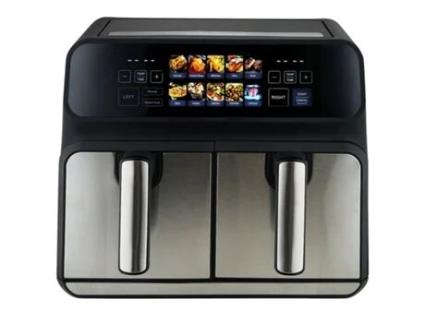 Pc Fr 1287 H Duplo 8 L Stand Alone 2200 W Fritadeira de Ar Quente Preta, Aço Inoxidável Proficook