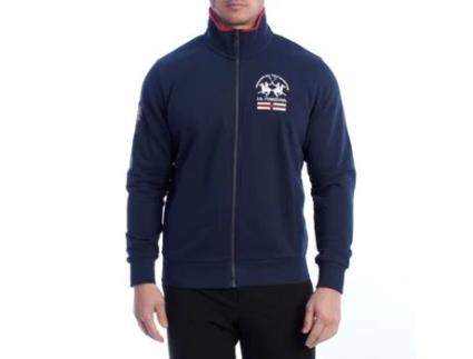 Sweatshirt De Homem La Martina Fecho Éclair Azul (xl)