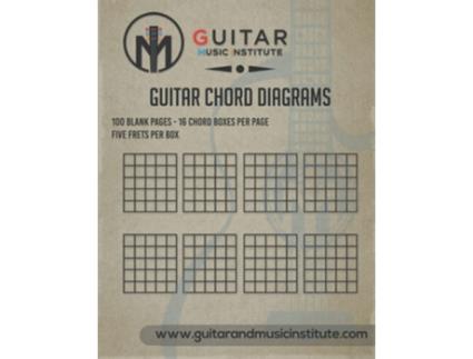 Livro Guitar Chord Diagrams 100 Pages - 16 Chord Boxes Per Page Five Frets Per Box De Mr Ged Brockie (inglês)