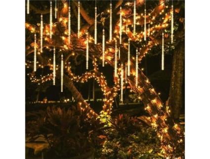 Stillcool® 30cm 8 Tubos À Prova D'Água Led String Lights Meteor Lamp Decoração Gota de Chuva Caindo Branco Quente