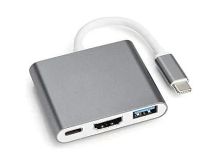 Ohryc 4k Usb C Hub Adaptador Para Hdmi Compatível Com Ios E Chrome Os Cor Cinza