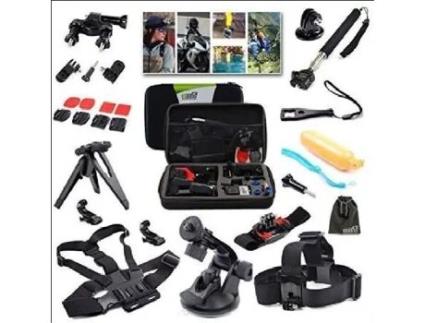 Kit Gopro 21 Em 1 Profissional Preto À Prova De Choque Estabilizador Eletrônico De Imagem Acessórios Incluídos Queen.m