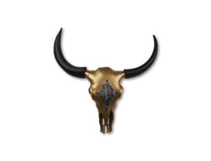 Cabeça de bisão decorativa em metal preto 80 x 80 x 10 hsm coleção