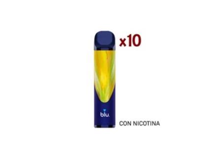 Pack 10 Blu Bar Vaper Desechable Mango Ice Con Nicotina 600 Caladas