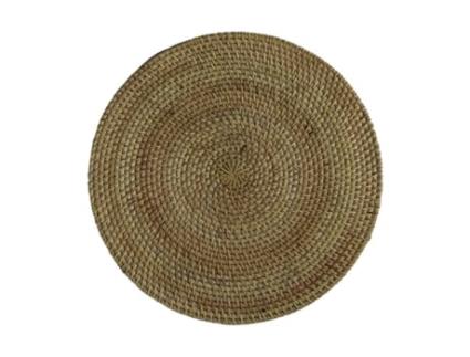 4 Trivets redondos de vime 40 x 40 x 2 Hsm Coleção