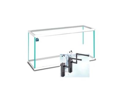 Aquário Vidro com moldura Branco 60 L. Filtro Xil + Tubo Luz Led