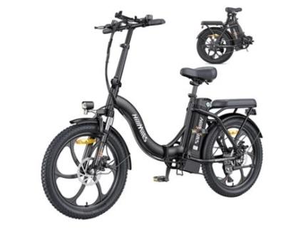 Hillmiles Mileport 1 Bicicleta Elétrica 250W 36V 13AH 25km/h 100km Alcance Máximo Dianteira Garfo Shimano 7 Velocidades Suspensão Preto