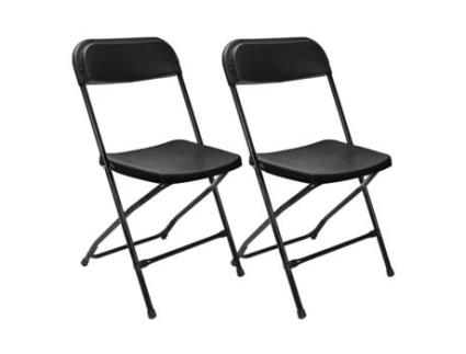 Pack 2 Cadeiras Dobráveis de Resina para Jardim Pretas 45x44,5x79cm 7house