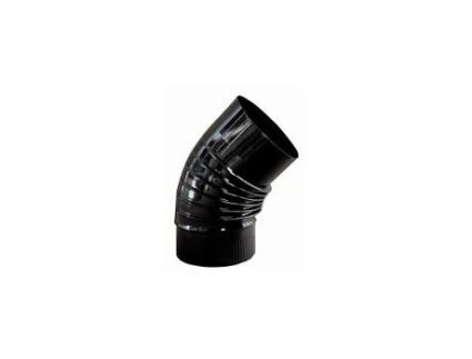 Cotovelo De Fogão 45º Vitrificado Preto De 200 Mm Exojo