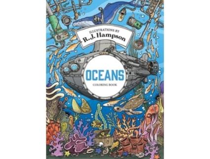 Livro Oceans Coloring Book de R J Hampson (Inglês - Capa Dura)