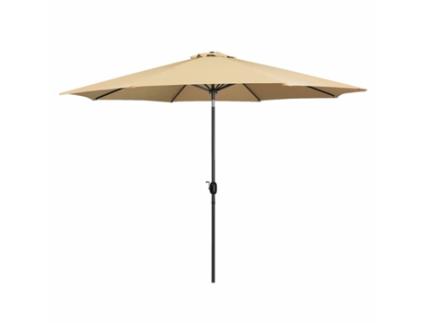 Guarda-chuva de Aço 8 Hastes D300 Cm Poliéster Castanho Jardim, Piscina, Terraço Marbueno