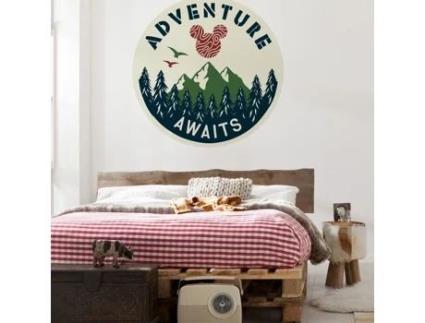 Papel De Parede Fotográfico Komar 125 X 125 Cm Disney Dot Micky Adventure Adesivo De Parede Colorido Forest Mountains Comics 1 Peça