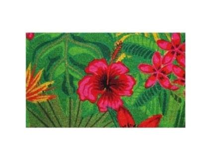 Tapete De Coco Natural Hibisco 45x75cm Idmat