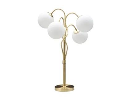 Candeeiro de Mesa Com Base Metálica E Esferas De Vidro Fosco Glamy 4t Mauro Ferretti