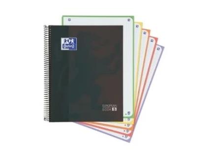 Livro Paq/5 Cuaderno Esprial A4 120h 90g. Cuad.5x5 Europeanbook5 Color Negro De Desconocido (espanhol)