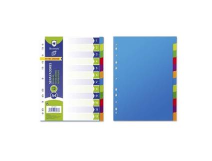 Pacote Bismark De 12 Divisórias Tamanho A4 Extra Grosso Fabricado Em Propileno Cores Sortidas