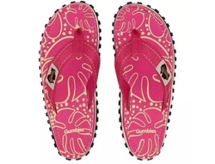 Chinelos GUMBIES Islander Pink Tropics Pele Rosa (39)