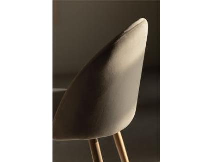 Pack 4 Cadeiras de Sala de Jantar SKLUM Veludo Kana Poliéster Castanho Trigo Madeira Natural (50 x 78 x 53 cm)