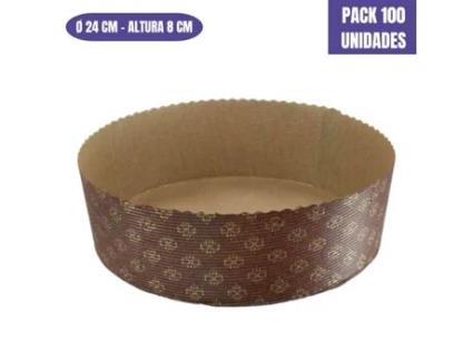 Molde De Papel Para Bizcocho Baixo - 24 X 8 Cm (100 Unidades)