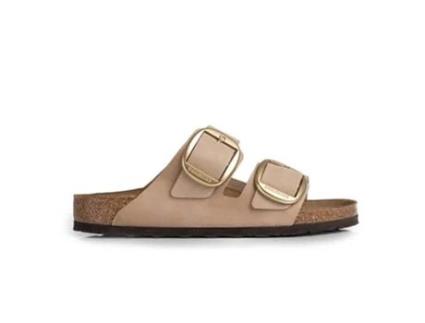 Chinelos De Mulher Birkenstock Arizona Pele Bege (37)