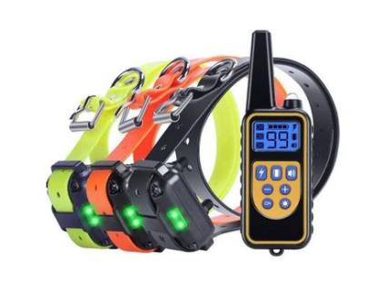 Coleira de Treinamento para Cão com Bip Vibra Shock Coleira de Controle Remoto Recarregável e À Prova D'Água 800 Jardas para 3 Cão STILLCOOL