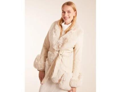 Casaco de Mulher BLUE VANILLA Faux Fur Collar Cinzento (10)