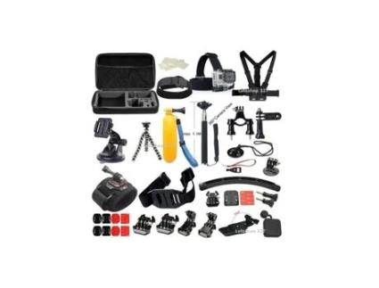 Kit De Acessórios 50 Em 1 Loloshop Gopro Hero Compatível Preto Esportes Ao Ar Livre Multifuncional