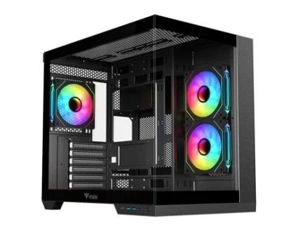 Gabinete ITEK Dark Cave Ds Rgb Mid Tower Atx Design Escuro e Compatibilidade com Atx Micro-Atx Mini-Itx