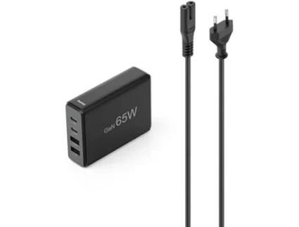 Estação de Carregamento USB - Hama - 4 Portas - GAN - Carga Rápida 65W - Power Delivery e Quick Charge