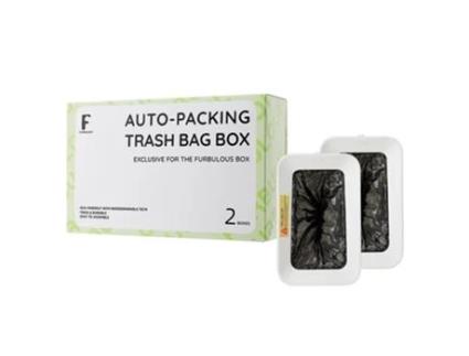 Caixa de Saco de Lixo para Gato FURBULOUS 2 Pacotes Embalagem Automática de 16 Tempos Recarga de Material Ecológico