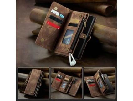 Capa Split Multifuncional Fe Para Samsung Galaxy S21 Caseme Pele Sintética Castanho