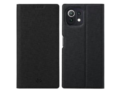Capa Lite Para Xiaomi Xiaomi Mi 11 Lite 4g/5g Vili Pele Sintética Com Porta-cartões Preto