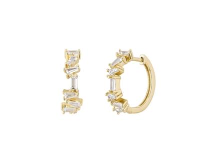 Joias Earcandy, brincos Kimeyah feitos de prata esterlina 925 com revestimento em ouro 18k.