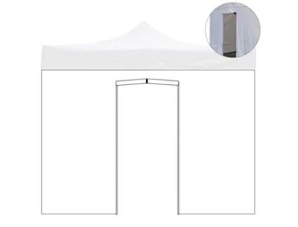 Cobertura Lateral Impermeável Branca de 2X2M com Porta de Enrolar para Gazebo Que Pode Ser Fechada Novamente DIVINA GARDEN