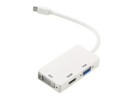 Adaptador Cabo Conversor 3 Em 1 Thunderbolt Mini Display Port Mini Dp Macho Para Hdmi Dvi Vga Fêmea Para Apple Macbook Air Pr... Luodao