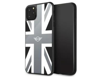 Capa Motivo Union Jack Parte para iPhone 11 Pro Max MINI Pele Sintética Branco
