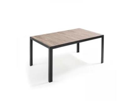 Mesa de Jardim em Alumínio e Cerâmica Efeito Madeira (146 x 100 x 74,5 cm)