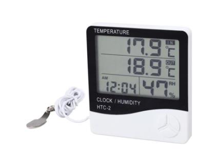 Termômetro digital LCD interno Higrômetro testador de umidade Relógio presente NF HEALLILY