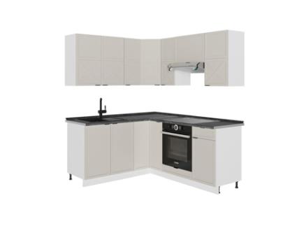 Cozinha Em Ângulo Fame Line, 160x190cm, Pt Antracite, Cinzabege/branco, Branco, Vicco