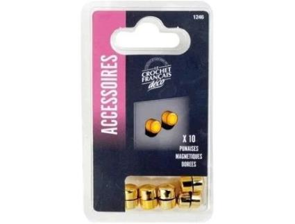 Alfinetes Magnéticos Le Crochet Francais Ouro Conjunto De 10 10 Mm Ferro