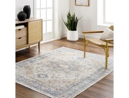 Tapete LIVABLISS Lavável na Máquina Castanho/Azul 200x275