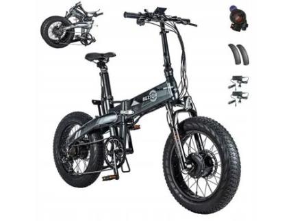 BEZIOR Xf005 Ebike Bicicleta Elétrica 1000W 22.4Ah 32Km/H Quadro M Alumínio Roda de 20 Mountain Bike Dobrável E-Bike Cinza