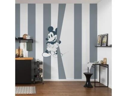 Photo Mural Não Tecido 250 X 200 Cm Disney Mickey Offbeat Papel De Parede Digital Cinza, Branco, Preto Bd 2 Tiras Largura 100 Cm Komar