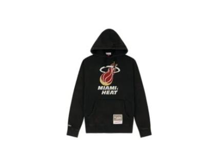 Sweatshirt de Homem MITCHELL & NESS Encapuçado Miami Heat Preto (M)