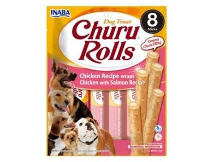 CHURU Dog Rolls Receta de Pollo Con Salmon 8X8X12 Gr