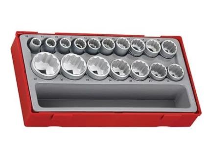 3570207 Juego De 17 Vasos Bihexagonales 1/2 Serie Regular, Métricos Tt1217 Tengtools